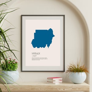 Sudan Digital Art Print, Minimal Art, Sudanese, Map