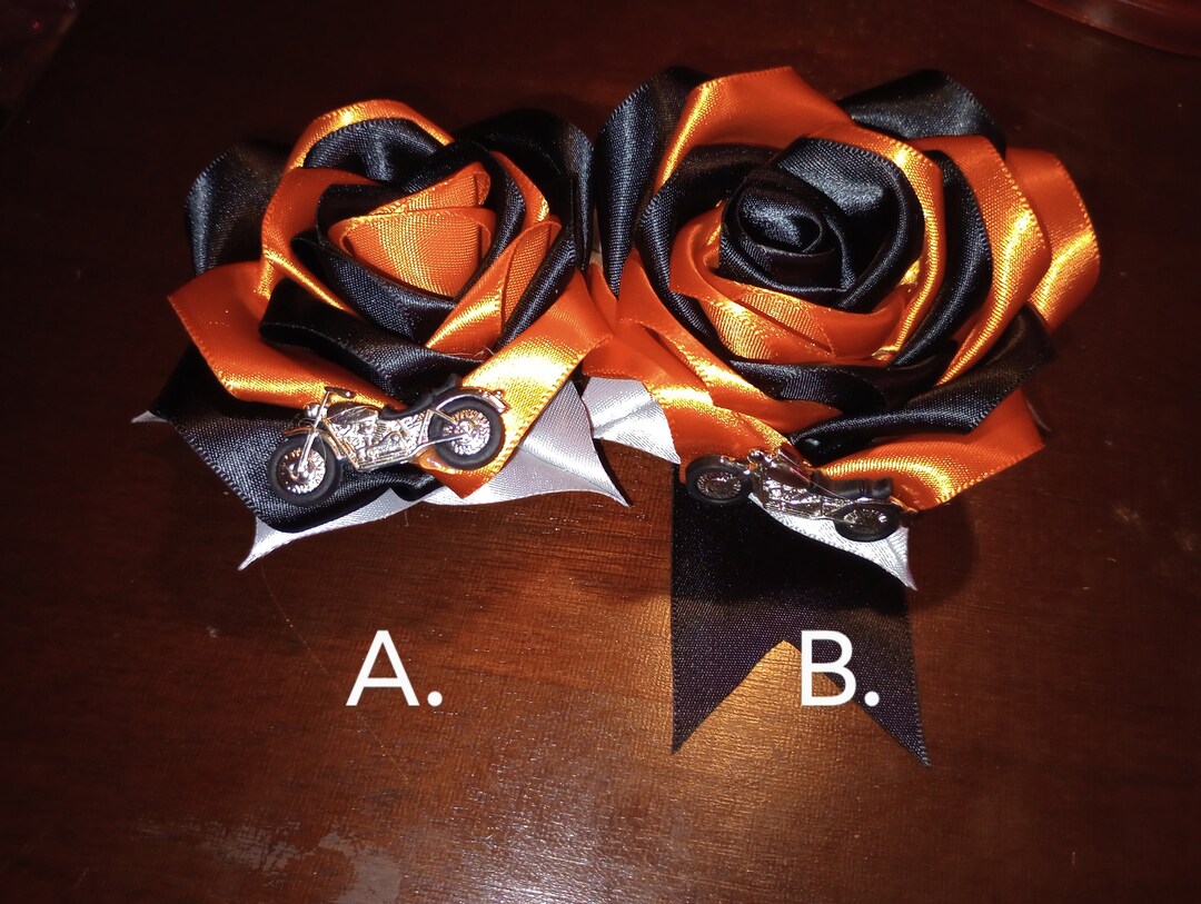 Custom Motorcycle Themed Ribbon Roses - Etsy