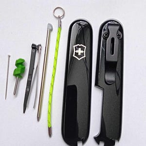 Modified  custom Victorinox (genuine)91mm Plus Scales With clip & tools + Phillips s/d