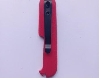 Custom Victorinox 84mm Red Grain effect  Scales With Clip (cutout or non cutout versions)