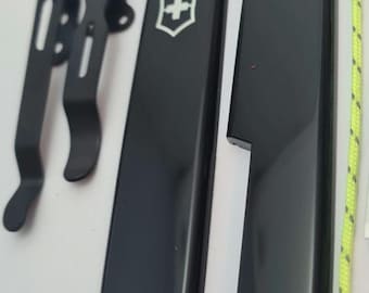 Custom  modified genuine Victorinox sak 91mm scales Swirl effect  with clip + dangler...## see pics for actual items##