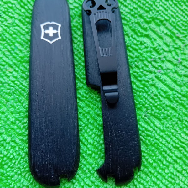 Custom 91mm Grain/Swirl finish with Skull  clip Modified Swiss Army Knife  Victorinox standard or reverse