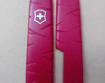 Custom Victorinox  91mm Notched sanded with clip   Each set  will vary ..not symmetrical markings#see details