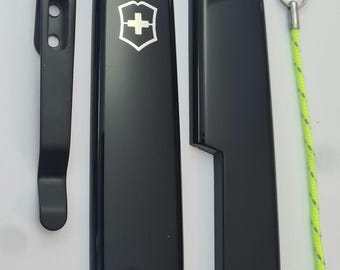 Custom  modified genuine Victorinox sak 91mm scales Swirl effect  with clip + dangler##see pics##
