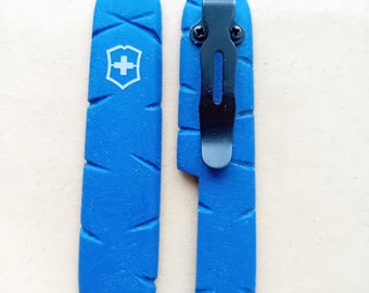 Custom Victorinox  91mm Notched sanded with clip   Each set  will vary ..not symmetrical markings#see details