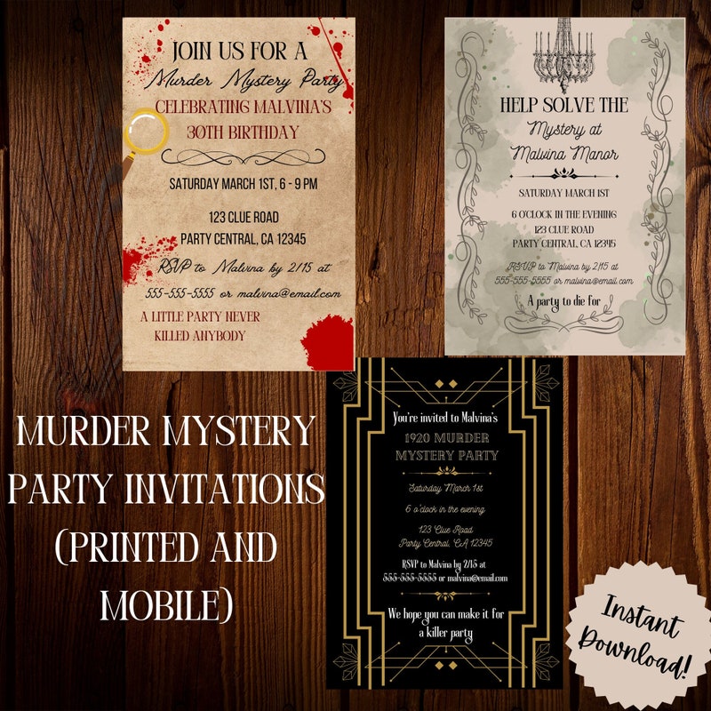 Murder Mystery Invitation Etsy