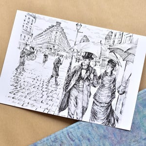 Paris Street - A5 postcard