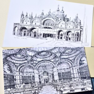 BNF and San Marco - two A5 Postcards