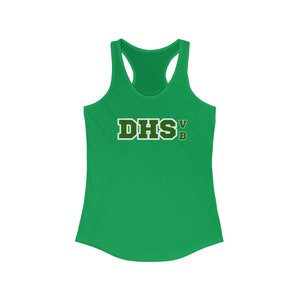 May include: Green tank top with the text "DHS VB" in white letters with a black outline.