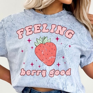 Feeling Berry Good PNG - JPG, Strawberry Sublimation, Design Download, Strawberry Png, Cute Png, Popular Png Files, Retro Summer Png Digital