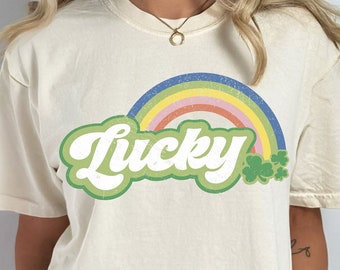 Lucky PNG - JPG, Sublimation Designs, St Patricks Day Png, Lucky Charm Png, St Patricks Sublimation, Clover Png, Shamrock Png, Retro Lucky