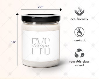 Candle Mockup Black Lid, Candle Size Chart, Lumient Candle Mockup 9oz, Soy Candle Mockup, Jar Candle Mockup Size Chart, Candle Mock Up POD