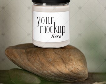 Candle Mockup Black Lid, Candle Label Mockup, Lumient Candle Mockup 9oz, Soy Candle Mockup, Spa Candle Mockup, Styled Candle Mockup POD V2