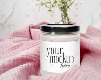 Candle Mockup Black Lid, Candle Label Mockup, Lumient Candle Mockup 9oz, Mothers Day Candle Mockup, Soy Candle, Valentines Candle Mockup POD