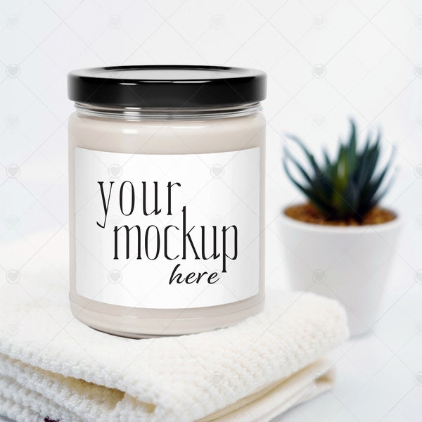 Candle Mockup Black Lid, Candle Label Mockup, Lumient Candle Mockup 9oz, Soy Candle Mockup, Spa Candle Mockup, Minimalist Candle Mockup POD