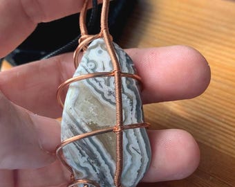 Wire-wrapped Agate Pendant