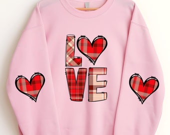 Valentine's Day Sweatshirt: Heart Elbow Patch, Love Heart Hoodie