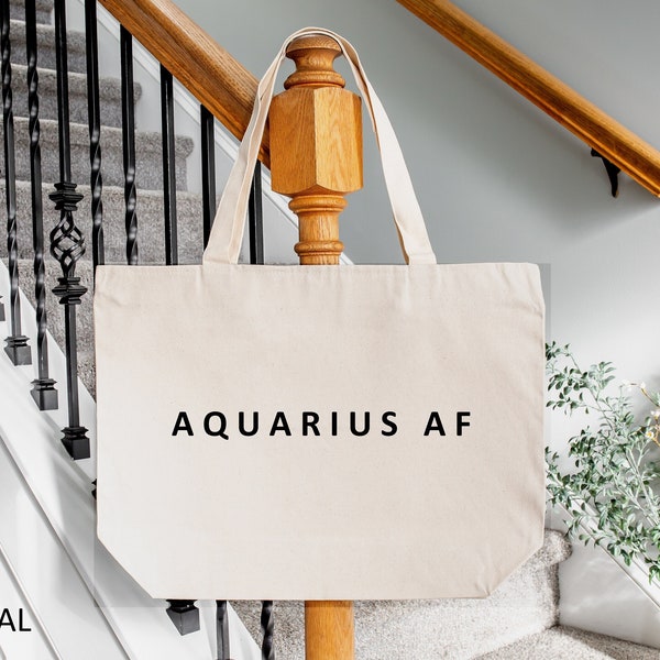 Aquarius Tote Bag, Birthday Gift for Aquarius, Zodiac Gift, Zodiac Tote Bag, Astrology Bag, Horoscopes Gift, Christmas Gift Astrology Bag