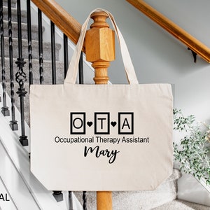 Occupational Therapist Assistant Tote Bag, Custom Occupational Therapist Assistant, Therapist Tote Bag, Occupational Therapy Gifts, OTA Bag