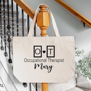 Personalized Occupational Therapist Tote Bag, Occupational Therapist, Canvas Tote Bag, Occupational Therapy Gifts, OT Bag, Occupational Gift