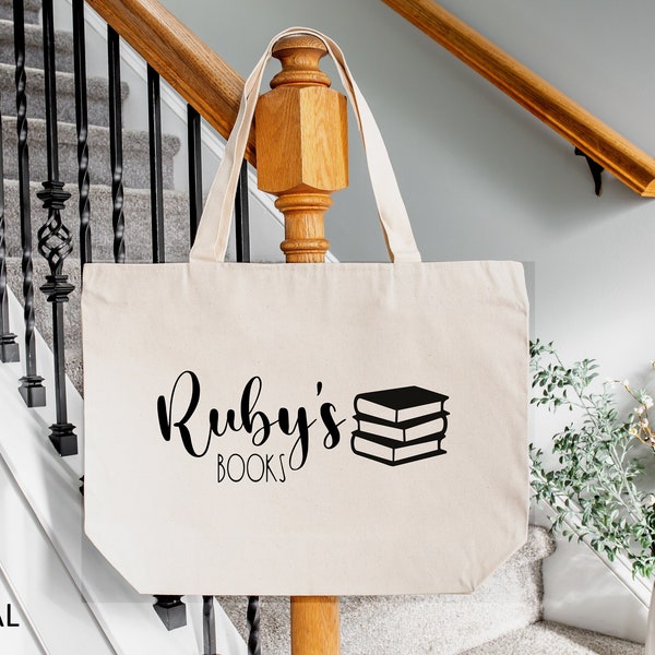 Personalized Tote, Library Tote Bag, Book Tote Bag, Tote Gıft for Book Readers, Custom Library Canvas Bag, Gift for Book Lovers, Zipper bag