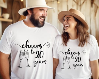 Custom Anniversary Shirts: Cheers to Anniversary, Matching Couple Tees