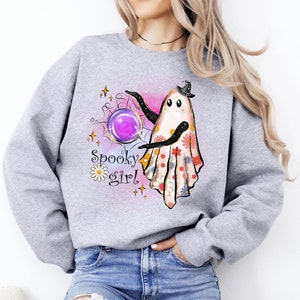 Witchy Ghost Sweatshirt: Halloween Spooky Girl Hoodie