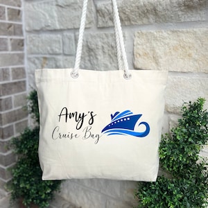 Personalized Cruise Ship Tote Bag, Cruising Tote Bag, Cruise Trip Gift, Custom Family Cruise Vacation, Girls Cruise Trip Bags, Trip Gift Bag