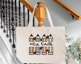 Personalized Teacher Tote Bag: Teacher Day Gift