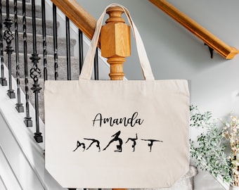 Personalized Gymnastics Tote Bag: Cotton Gymnast Gift