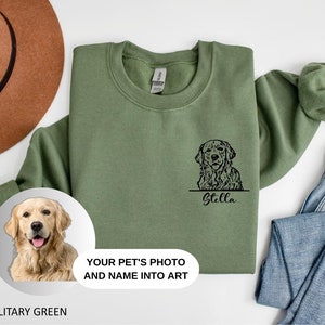 Custom Pet Portrait Hoodie, Hoodie With Pet Photo And Name, Custom Pet Hoodie, Custom Cat Shirt Using Pet Photo + Name, Dog Portrait Sweater