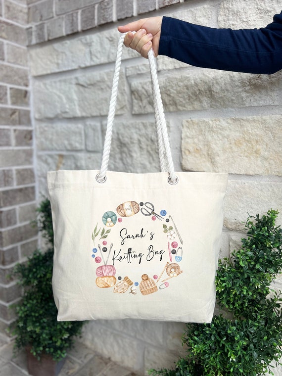 Personalized Sewing Tote Bag: Custom Quilter/Knitter Gift