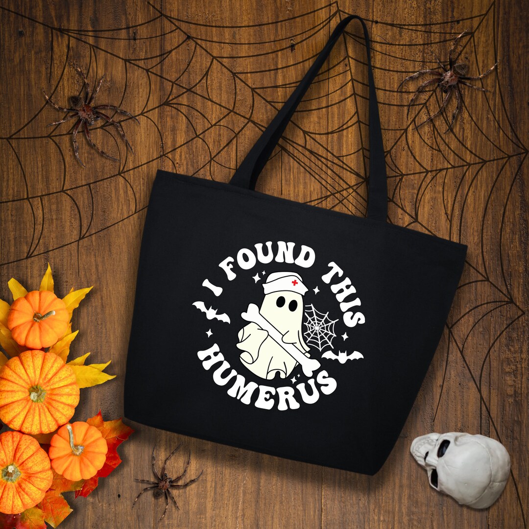 CafePress "I Found This Humerus" Natural Canvas Tote Bag – Reusable Shopping Bag With Fun Print, Two Sizes Available - View #2