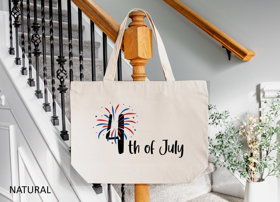 4th of July Tote Bag, 4th July Gift Totes, Happy Independence Day Bag