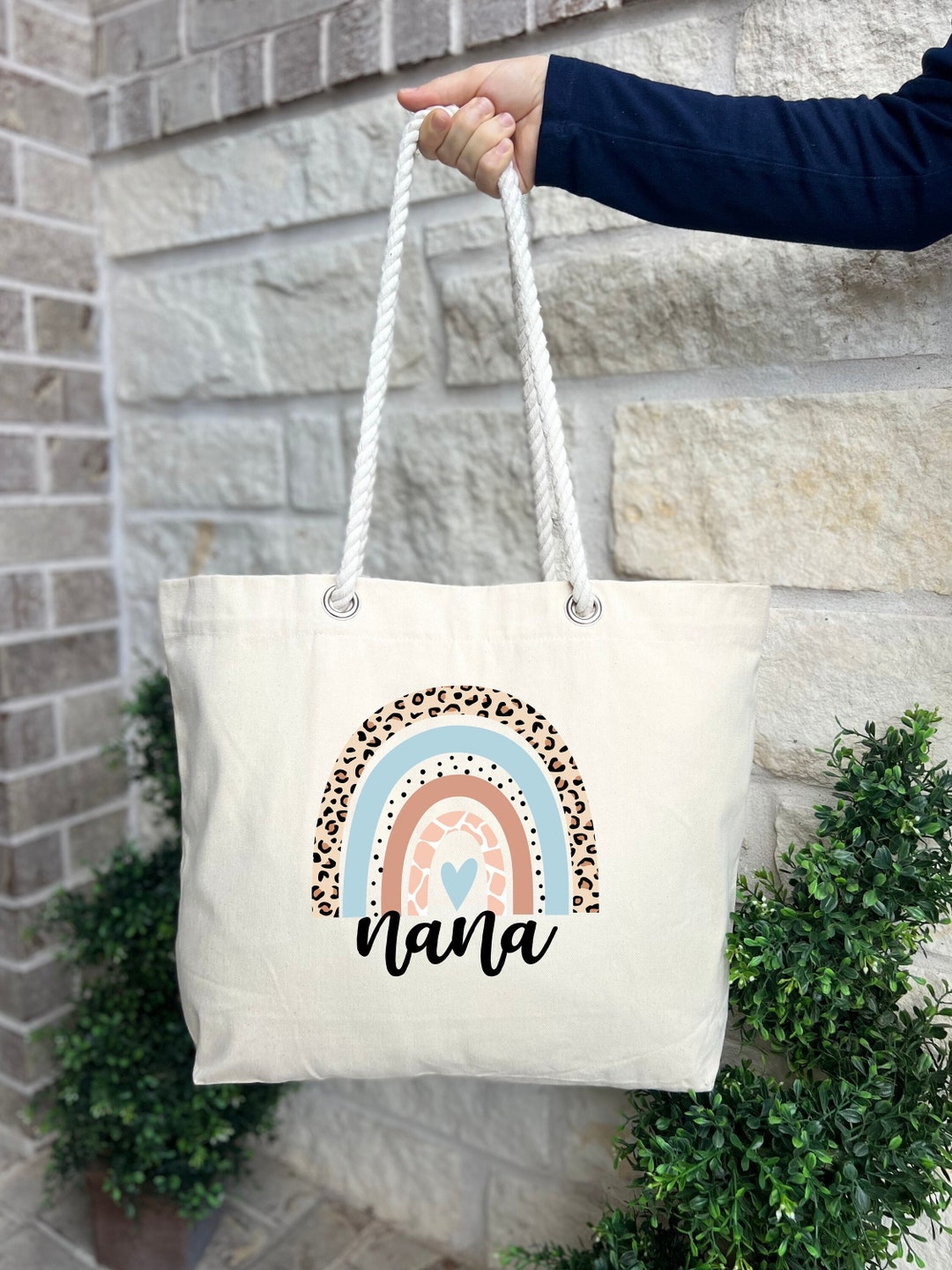Nana Rainbow Canvas Tote Bag, Nana Bag, Best Ever Nana, Young Nana