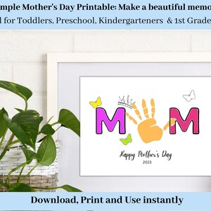 Muttertag Handabdruck Handwerk, Kind Handabdruck Karte, Muttertag Handabdruck Erinnerungsgeschenk, Geschenk von Kindern, Enkelkindern, Karte für Mama vom Kind