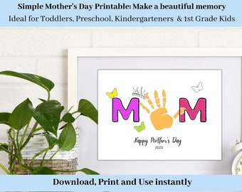 Mother's Day Handprint Card, Gift from Kids (PDF Download)
