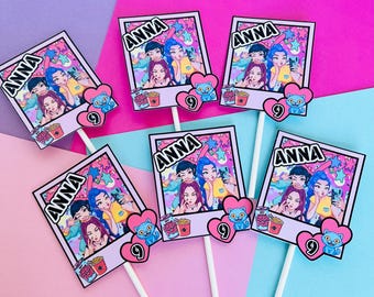 K-pop Demon slayer, Set of 12, K-pop birthday, K-Pop demon hunters, k-pop personalization name and age, huntrix party