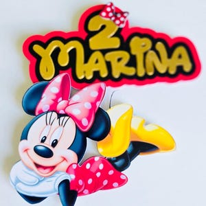 Minnie Mouse, Minnie red, birthday cake topper, cake topper, Minnie, red Minnie Mouse, party decor