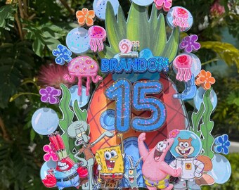 SpongeBob square pants, SpongeBob, Sumer cake topper, decoration party