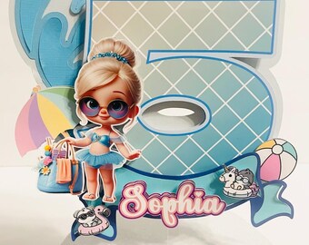 Cute Disney Princess Cake Topper, Number Cake Topper, Pool Cake Topper, Pool Party, Cute Disney Princess, Frozen, Cinderella