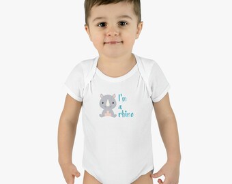 I'm a rhino baby bodysuit, cute baby bodysuit, cute baby shower gift, animal lover gift, cute baby shower present, baby birthday present