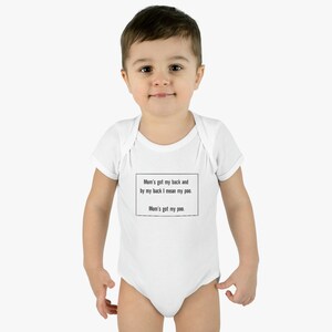 Mom's Got My Back baby bodysuit, funny baby bodysuit, funny baby gift, cute baby shower gift, sassy baby outfit, baby outfit image 4