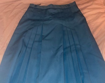 Vintage Blue Midi Skirt Made in Italy