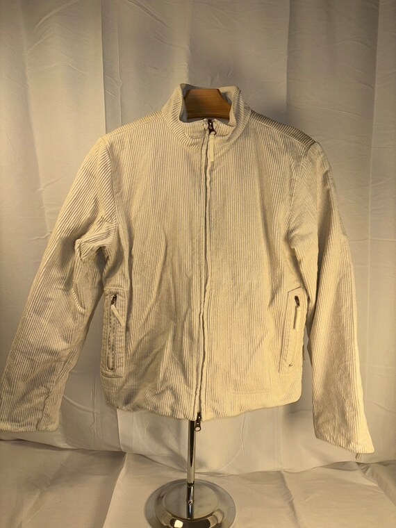 Cropped White Corduroy Jacket