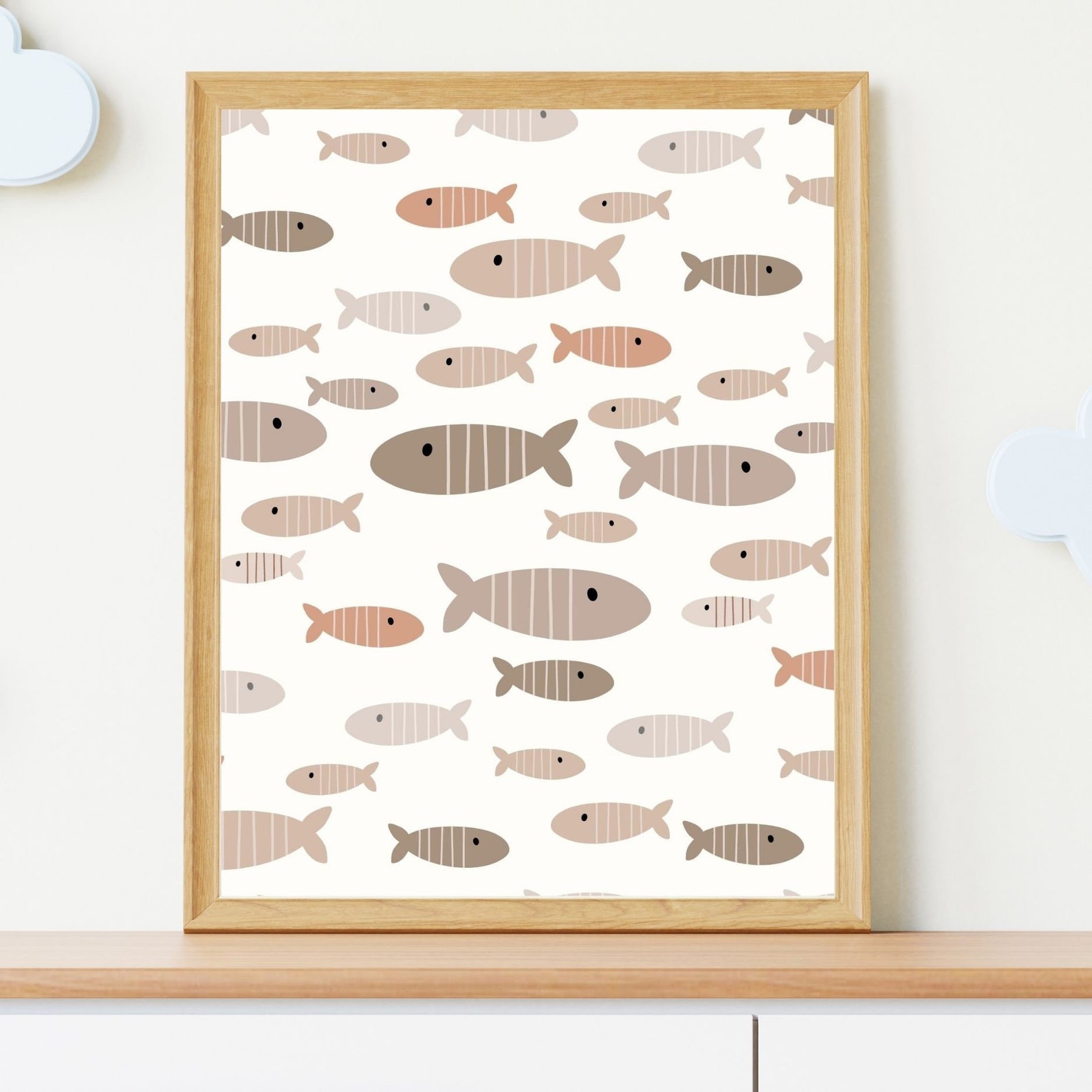 Whale Nursery Wall Art - Framed Ocean Animal Canvas Print For Baby Room Decor, 24x36 Inches - View #5