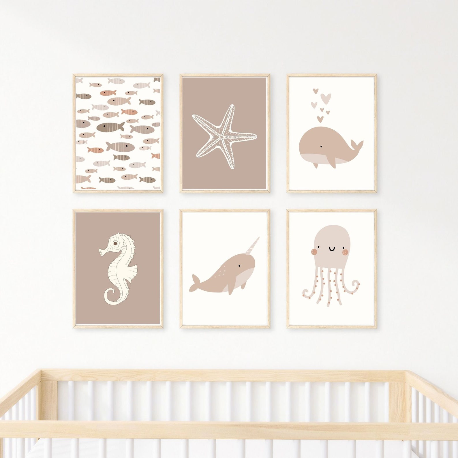 Ocean Nursery Wall Art Set Printable Baby Animal Prints for Etsy