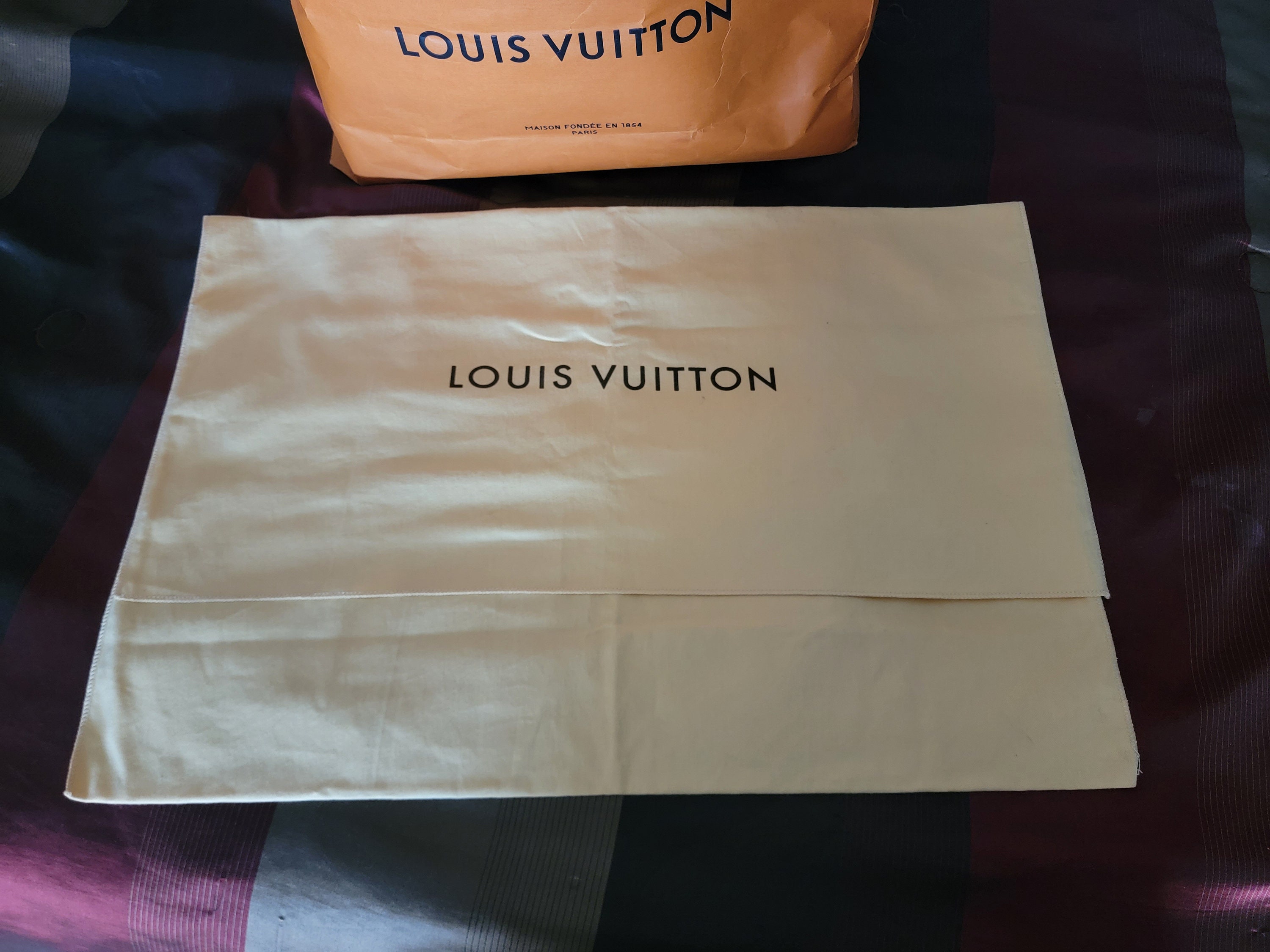 Authentic Louis Vuitton Drawstring Dust Bag Cover 15” X 9”