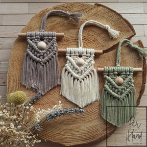 Mini pendentif en macramé | Pendentif rétroviseur en macramé | Souvenir | Décoration en macramé | Cadeau