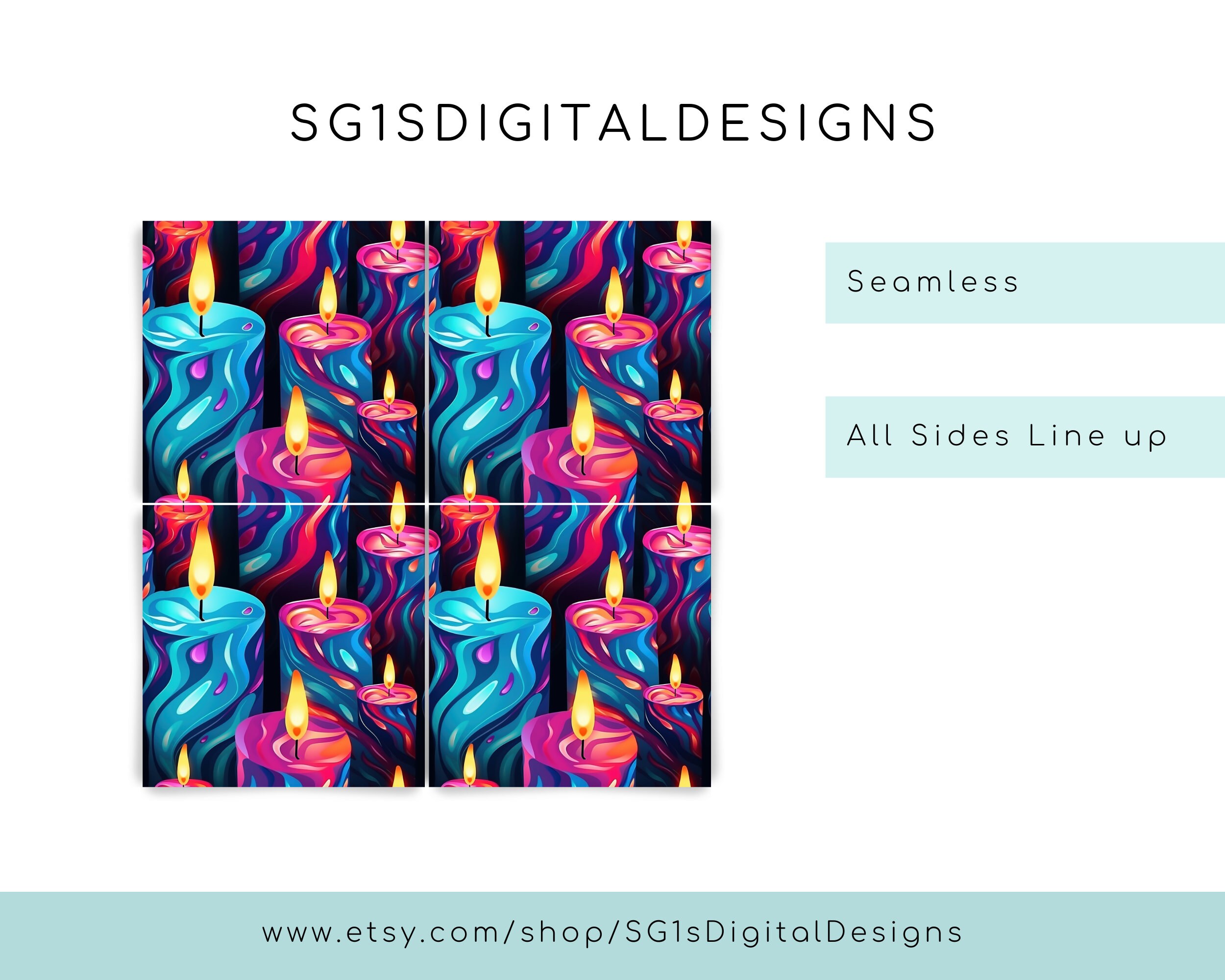 Colorful Melting Candles Seamless Pattern Vibrant Wax Drips Digital ...